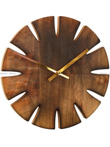 Zegar ścienny VLAHA VCT1012 - Wykonany z palonego drewna olchowego - 33 cm - Limitowana Edycja
